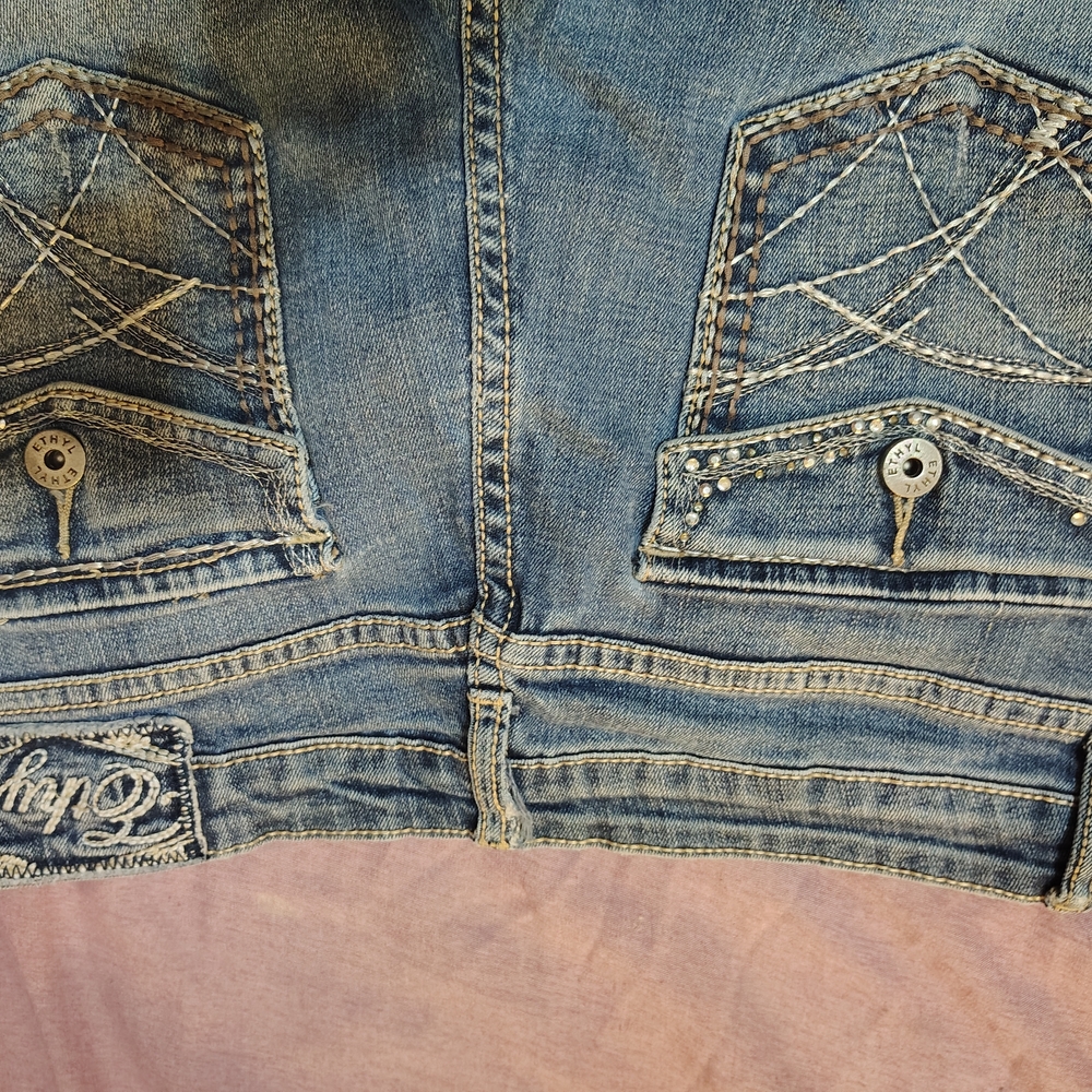 Women's Blue Flare Jeans - Picture 4 of 4